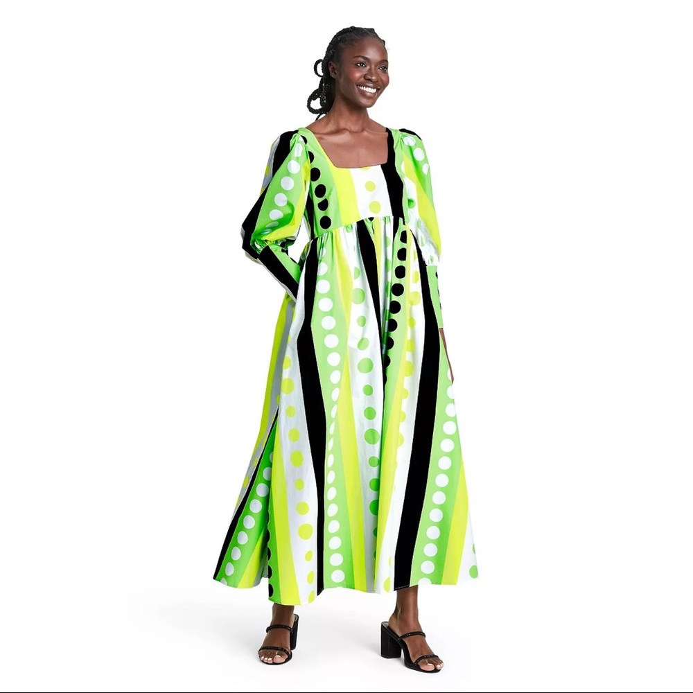 Christopher John Rogers green dot dress 12 NWT